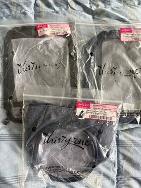 thirty-one lot of 3-  Navy Rectangle Pouch Cylinder and Charcoal pouch